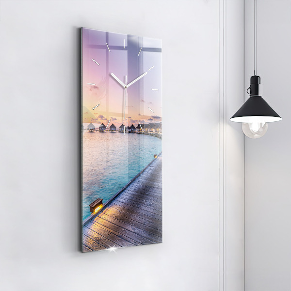Vertical wall clock Sunset Maldives
