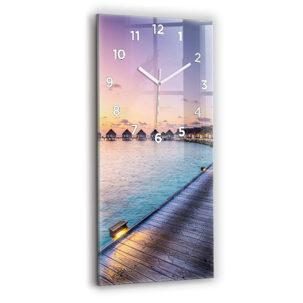 Vertical wall clock Sunset Maldives