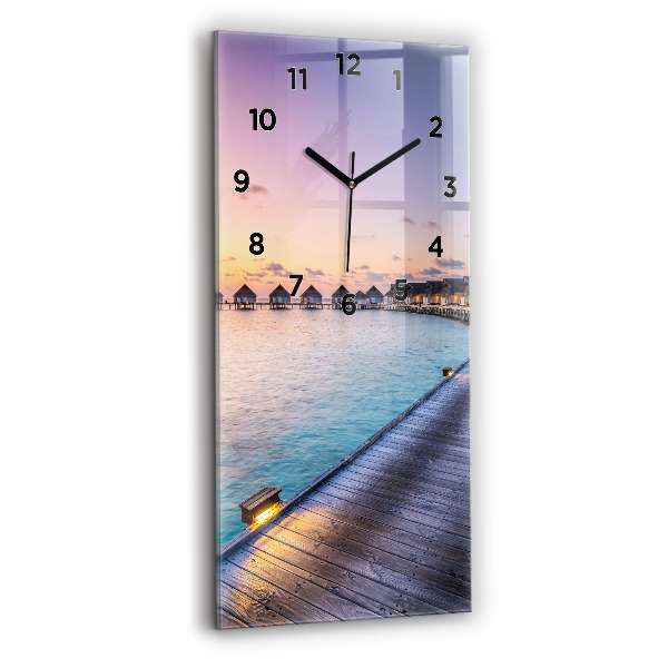 Vertical wall clock Sunset Maldives