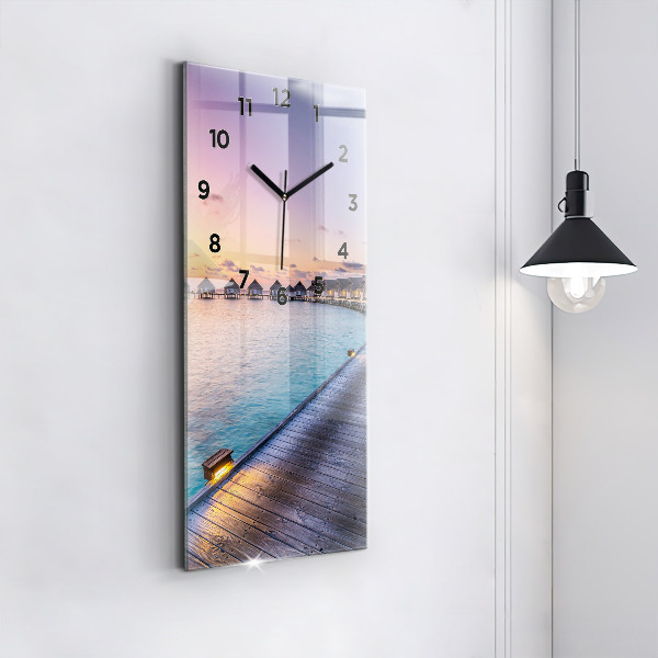 Vertical wall clock Sunset Maldives