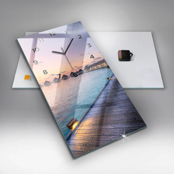 Vertical wall clock Sunset Maldives