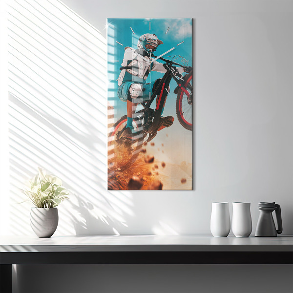 Vertical wall clock Stuntman and adrenaline