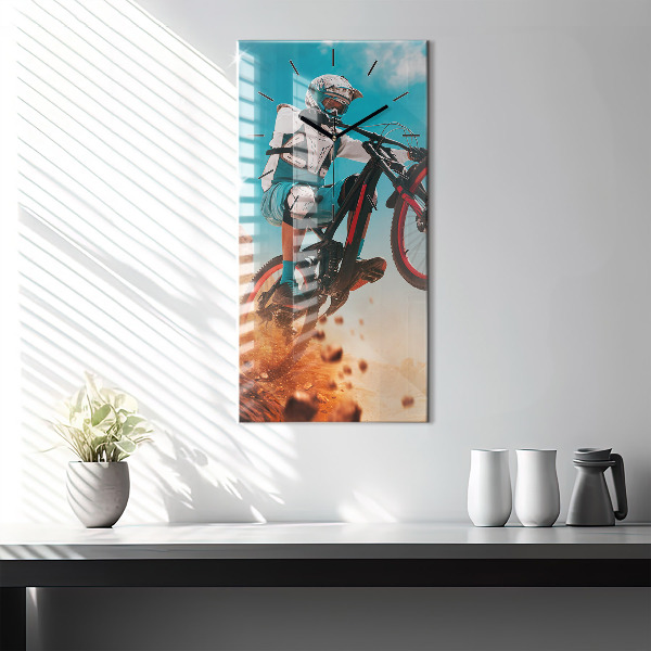 Vertical wall clock Stuntman and adrenaline