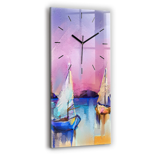 Vertical wall clock Seascape