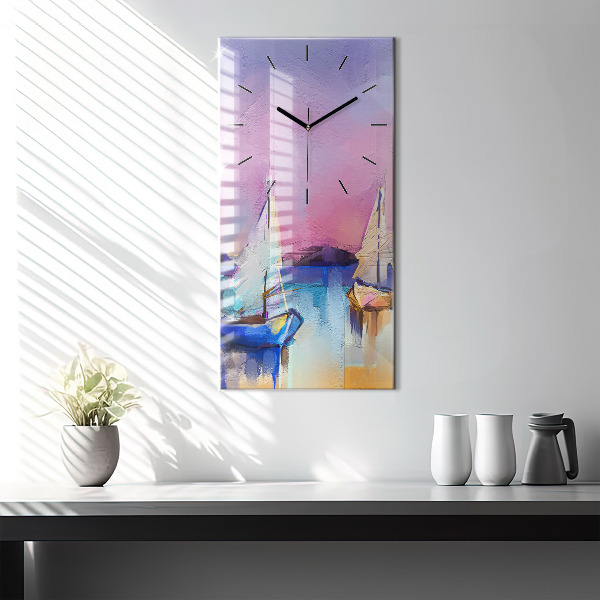 Vertical wall clock Seascape