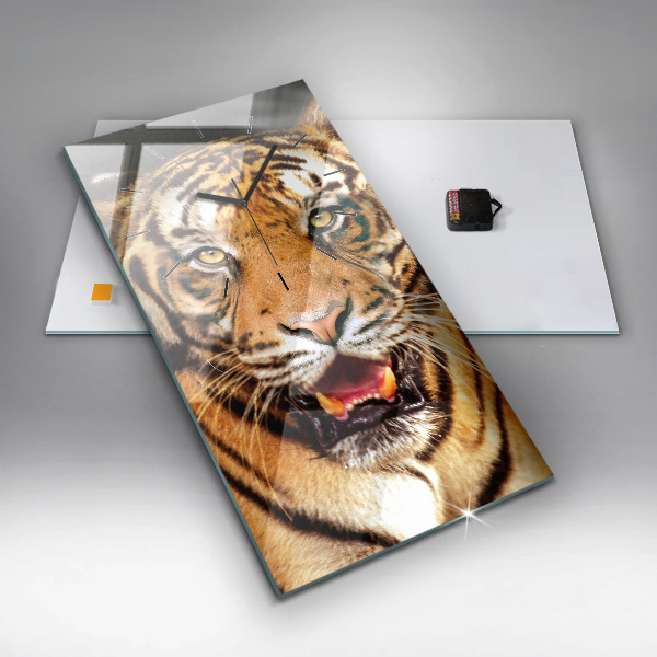 Vertical wall clock Tiger - wild look