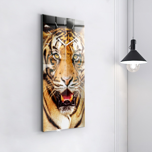 Vertical wall clock Tiger - wild look