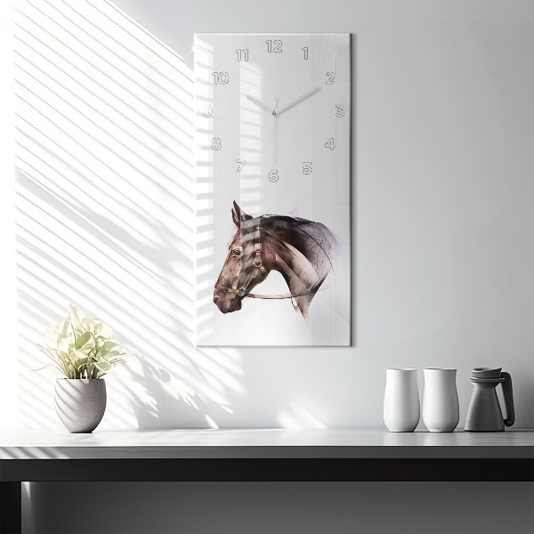 Vertical wall clock Painted Horse Profile