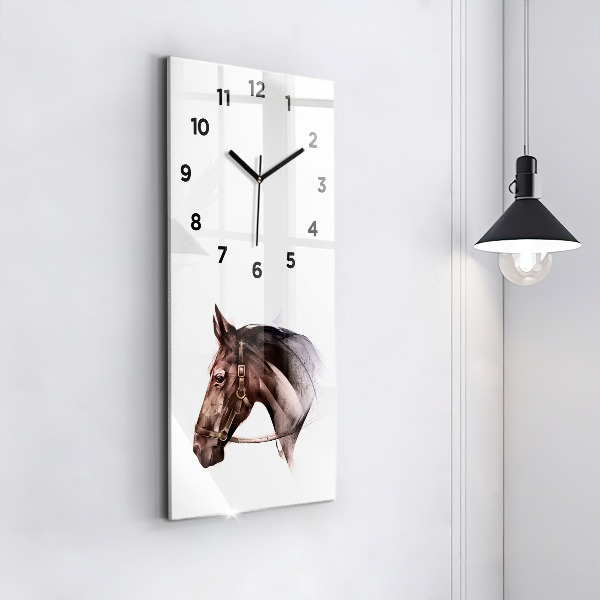 Vertical wall clock Painted Horse Profile