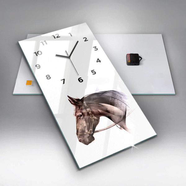 Vertical wall clock Painted Horse Profile