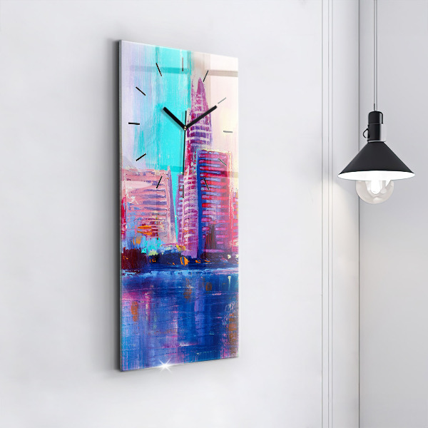 Vertical wall clock Skyscraper abstraction