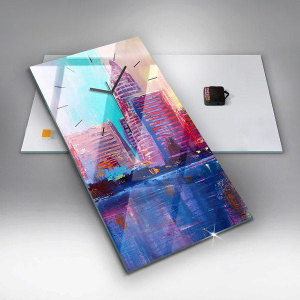 Vertical wall clock Skyscraper abstraction