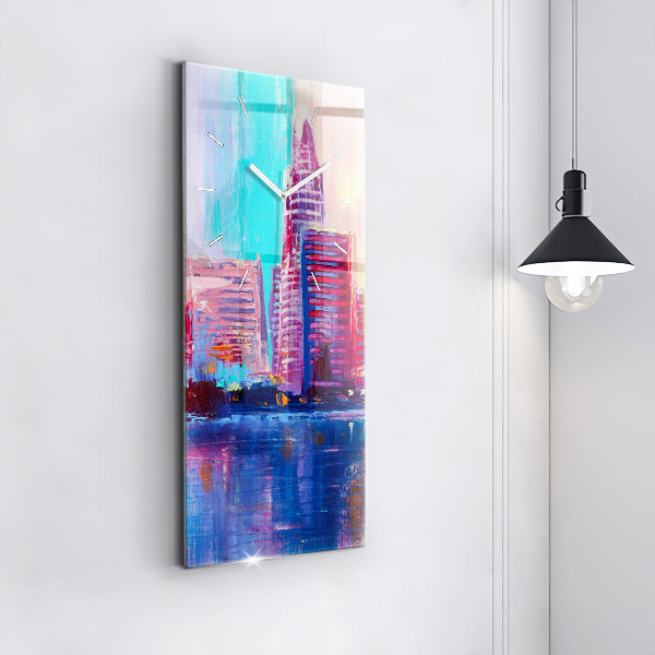 Vertical wall clock Skyscraper abstraction