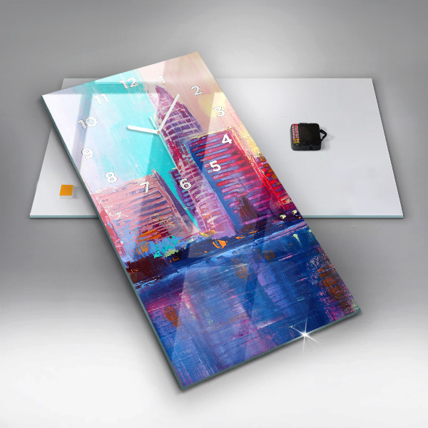 Vertical wall clock Skyscraper abstraction