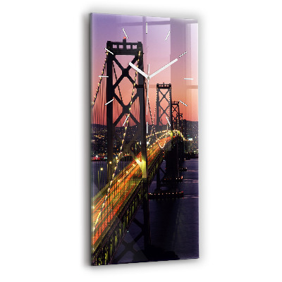 Vertical wall clock USA sunset