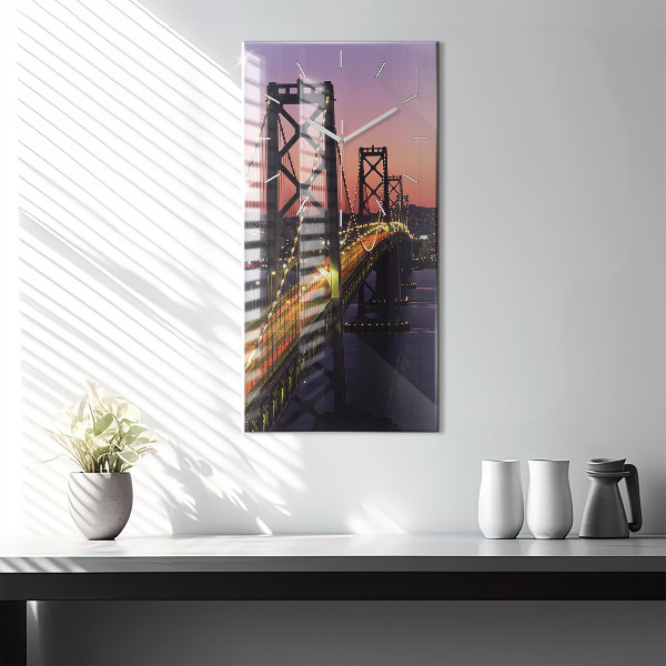 Vertical wall clock USA sunset