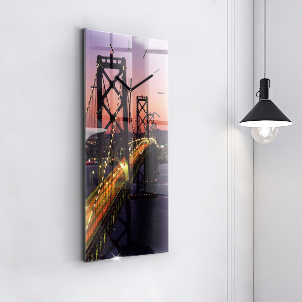 Vertical wall clock USA sunset