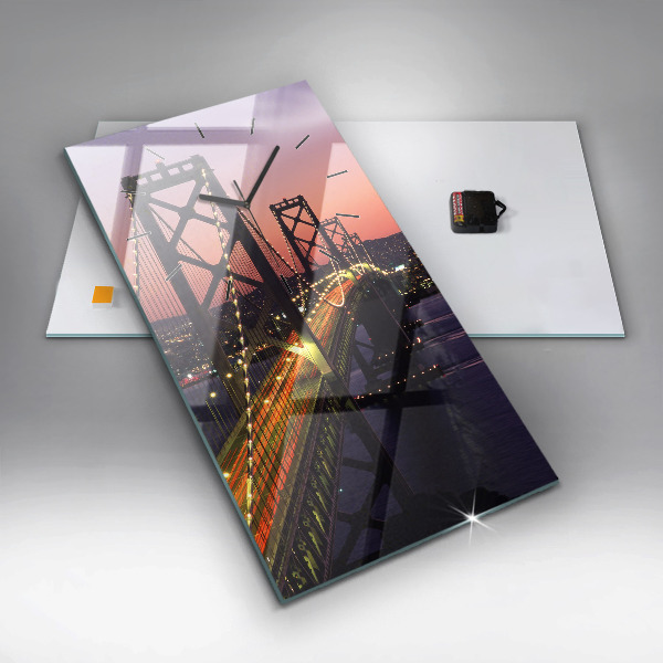 Vertical wall clock USA sunset