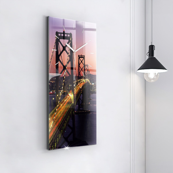 Vertical wall clock USA sunset