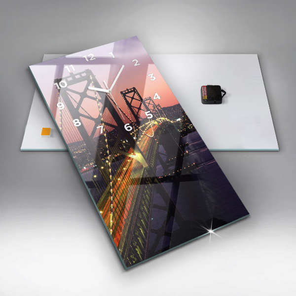 Vertical wall clock USA sunset