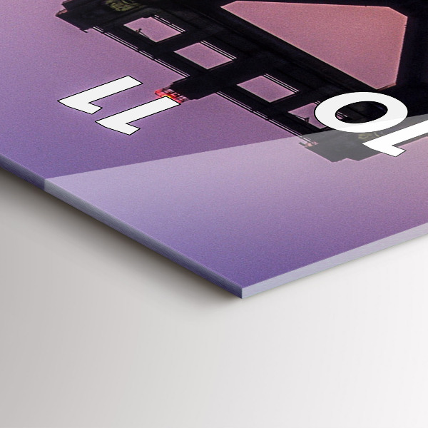 Vertical wall clock USA sunset