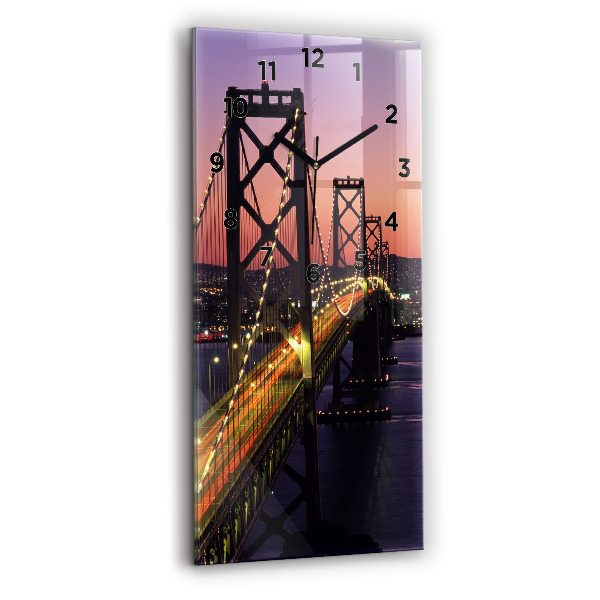 Vertical wall clock USA sunset