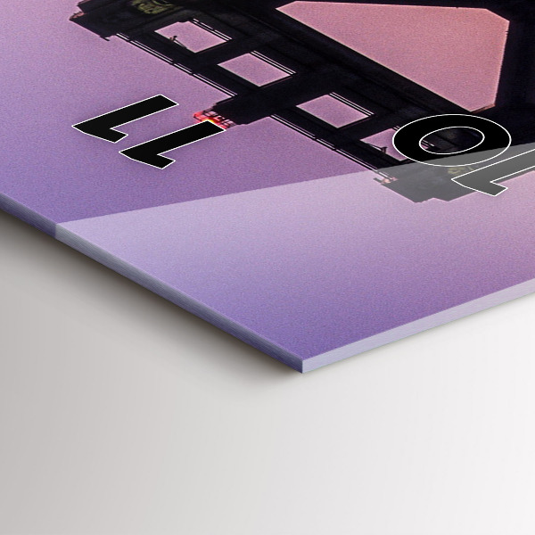 Vertical wall clock USA sunset