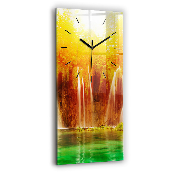 Vertical wall clock View of the waterfall