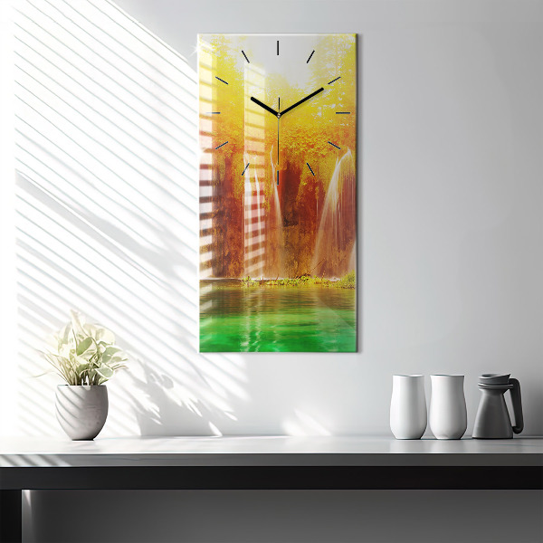 Vertical wall clock View of the waterfall