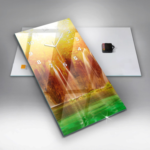 Vertical wall clock View of the waterfall