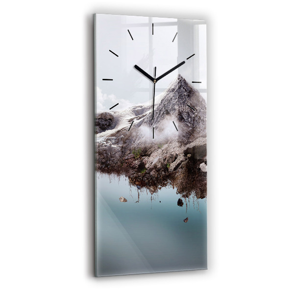 Vertical wall clock Flying Island and Waterfall