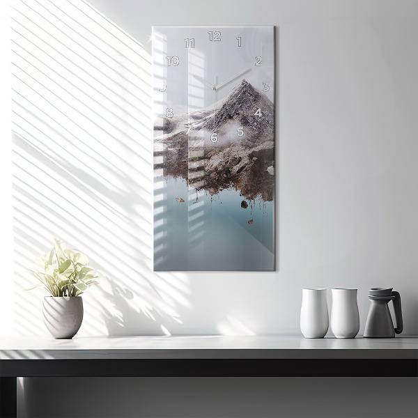 Vertical wall clock Flying Island and Waterfall