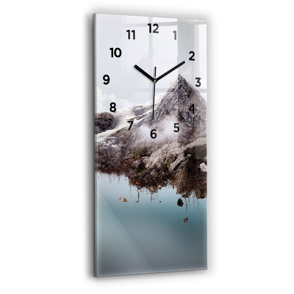 Vertical wall clock Flying Island and Waterfall