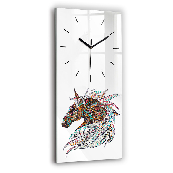 Vertical wall clock Horse illustration