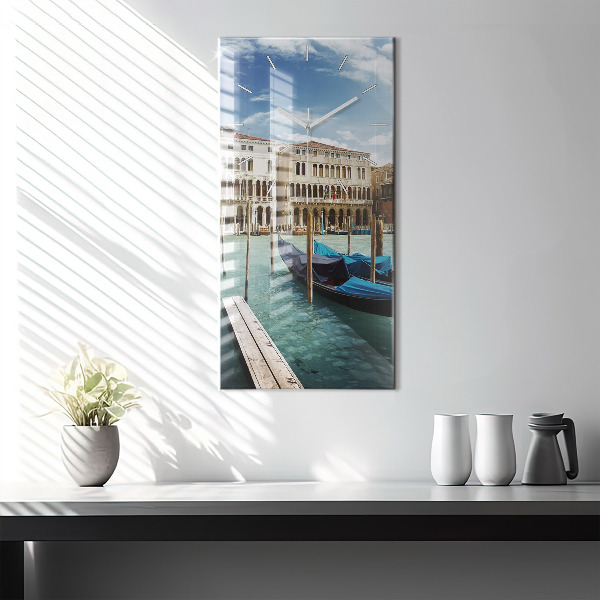 Vertical wall clock Gondolas Venice Italy