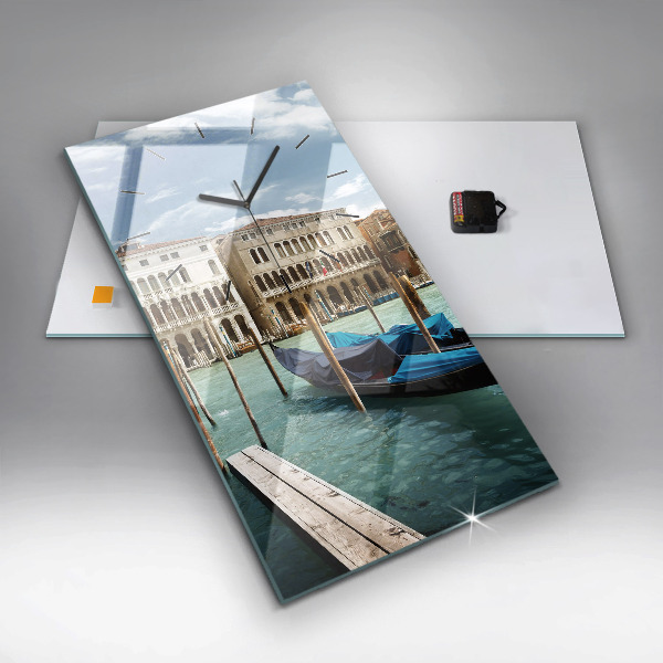 Vertical wall clock Gondolas Venice Italy