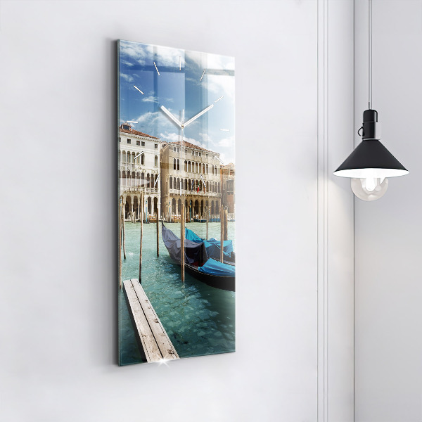 Vertical wall clock Gondolas Venice Italy