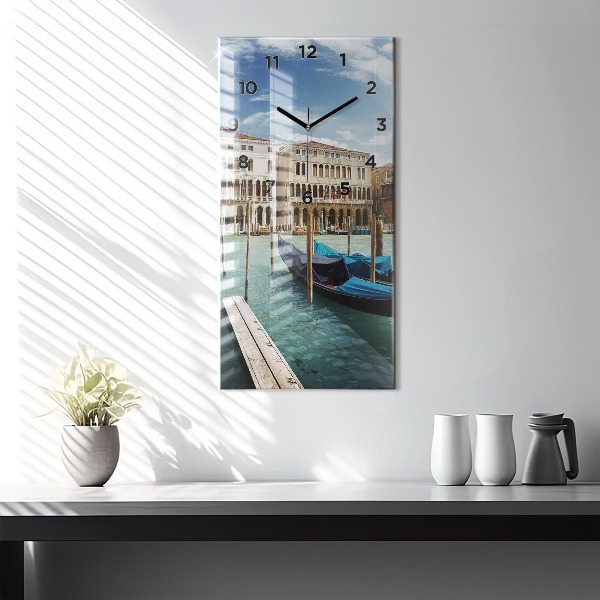 Vertical wall clock Gondolas Venice Italy