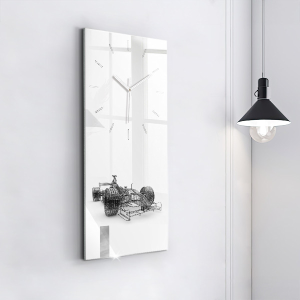 Vertical wall clock F1 car design