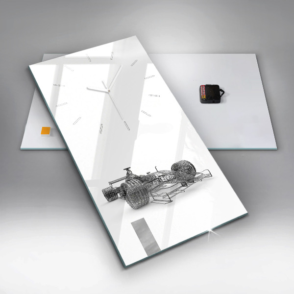 Vertical wall clock F1 car design