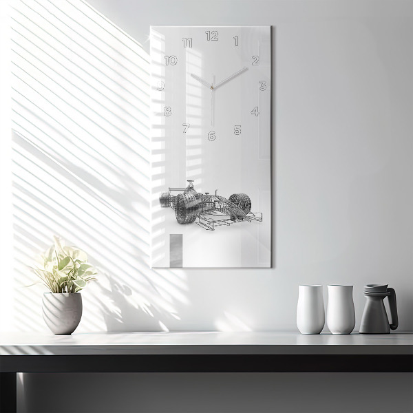 Vertical wall clock F1 car design
