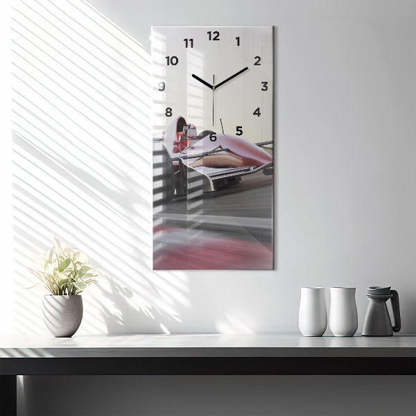 Vertical wall clock Sports racing car