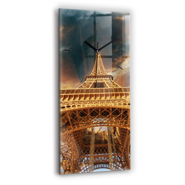 Vertical wall clock The Eiffel Tower against the clouds