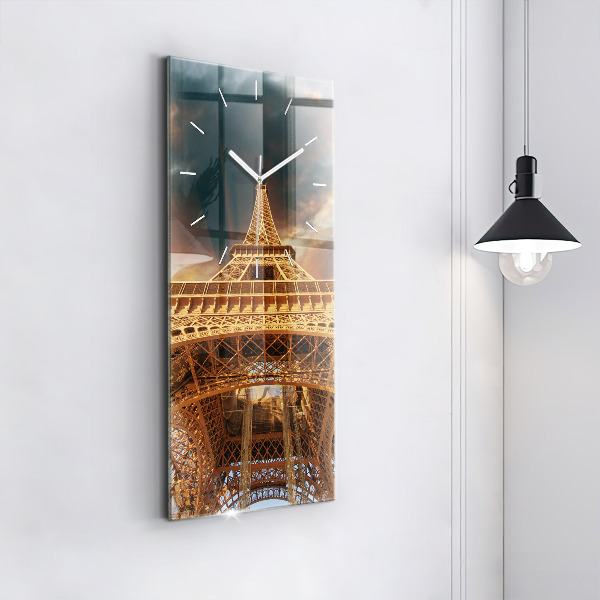 Vertical wall clock The Eiffel Tower against the clouds