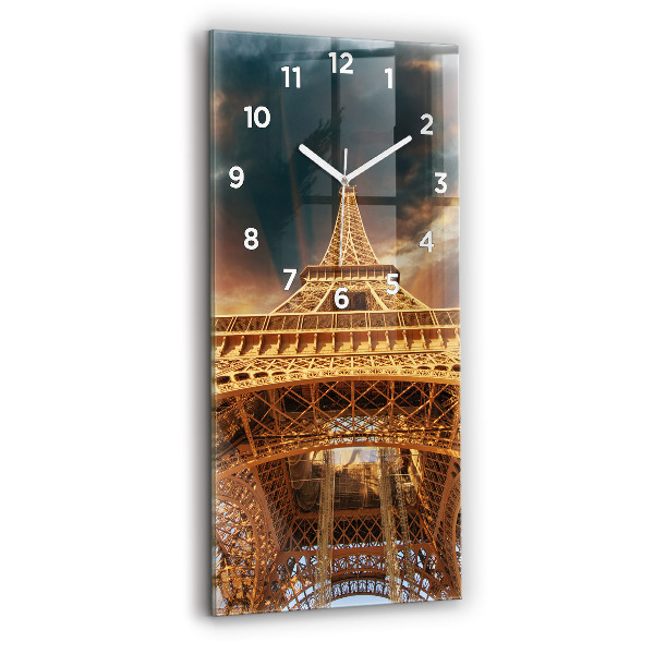 Vertical wall clock The Eiffel Tower against the clouds