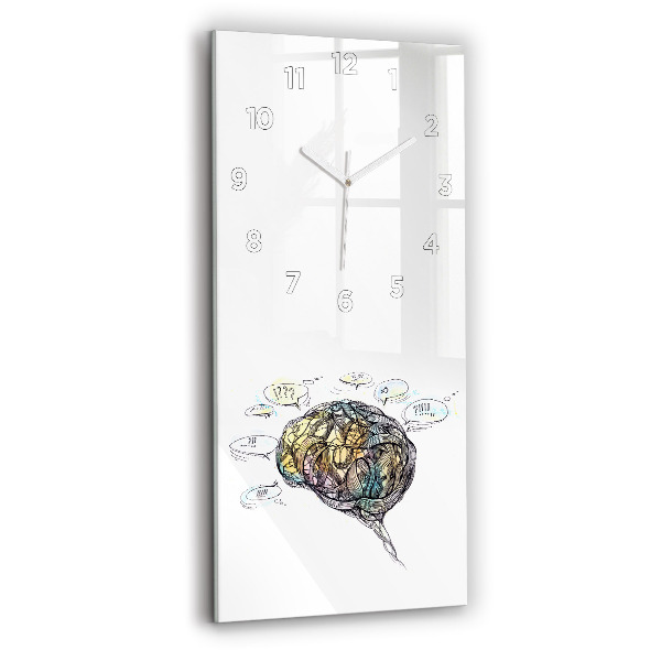 Vertical wall clock Artistic representation of the brain