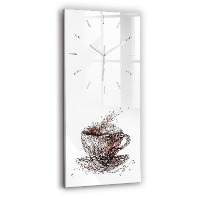 Vertical wall clock Cup of Coffee