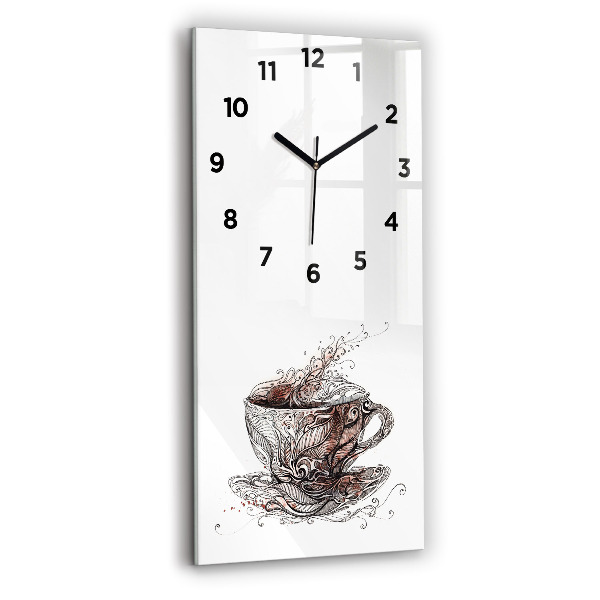 Vertical wall clock Cup of Coffee