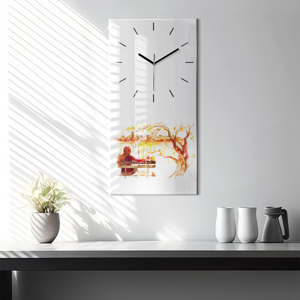 Vertical wall clock Autumn Landscape