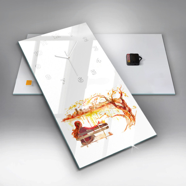 Vertical wall clock Autumn Landscape